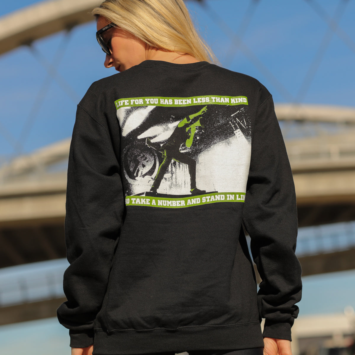Stand In Line Crewneck Sweatshirt (Black)