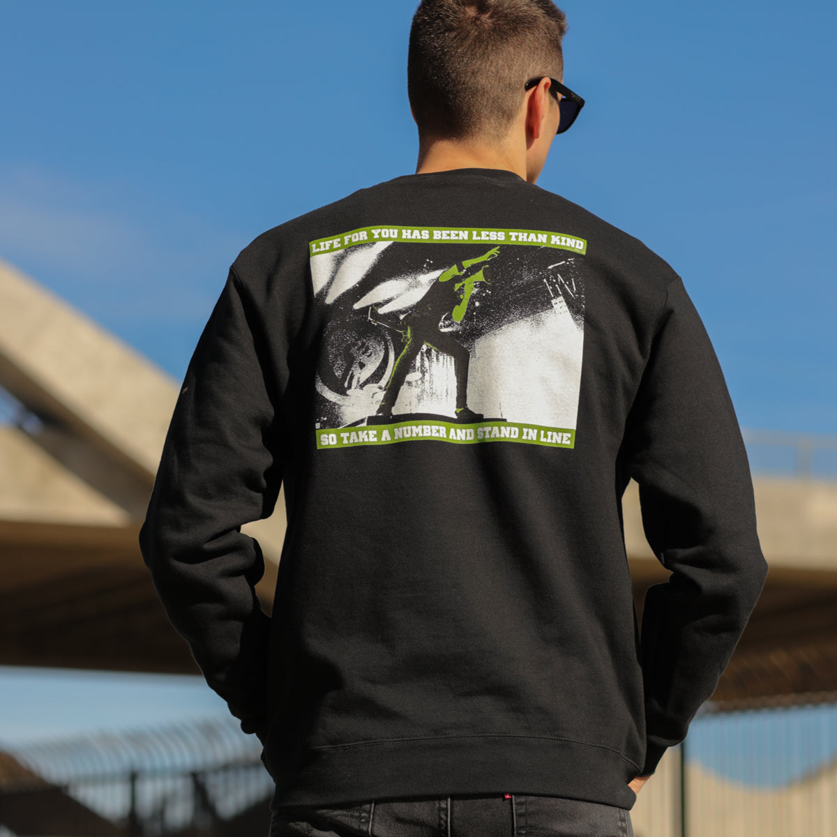 Stand In Line Crewneck Sweatshirt (Black)
