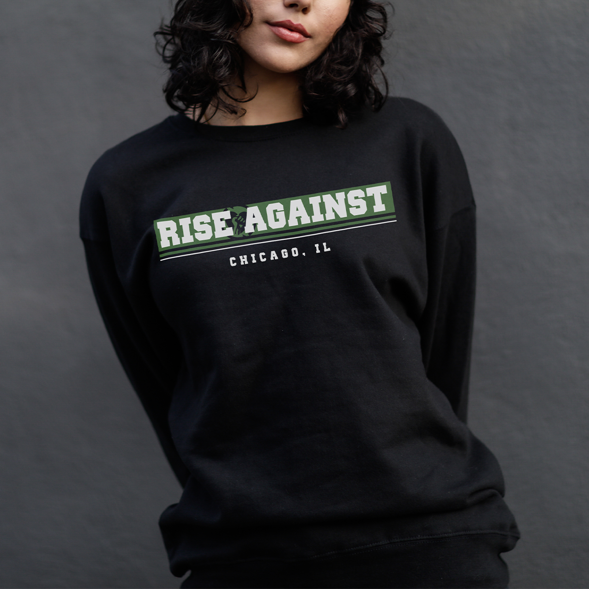 Stand In Line Crewneck Sweatshirt (Black)