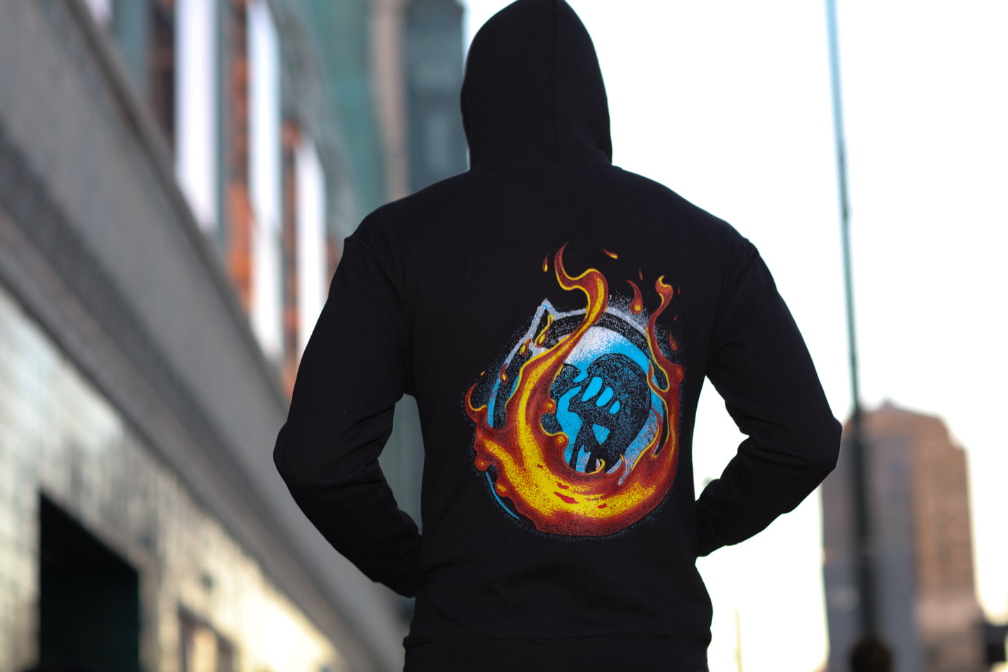 Flamed Heartfist Pullover Hoodie (Black)