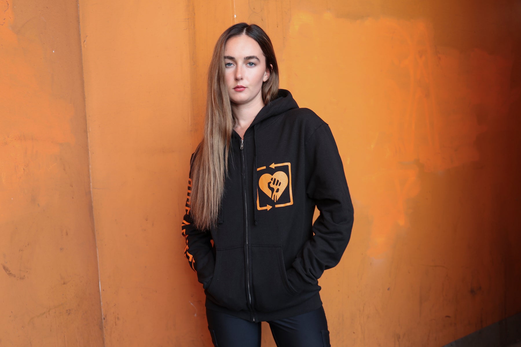 Square Heartfist RA Logo Zip Up Hoodie (Black) – Rise Against Merch