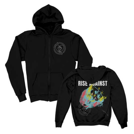 Projecting Skull Zip Up Hoodie (Black)