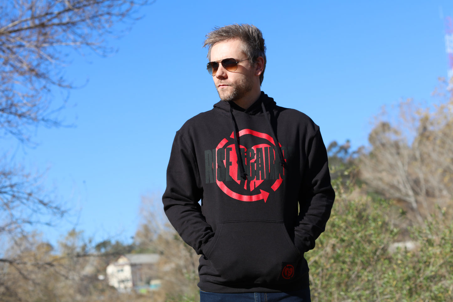 Red HeartFist Label Pullover Hoodie (Black)