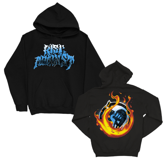 Flamed Heartfist Pullover Hoodie (Black)