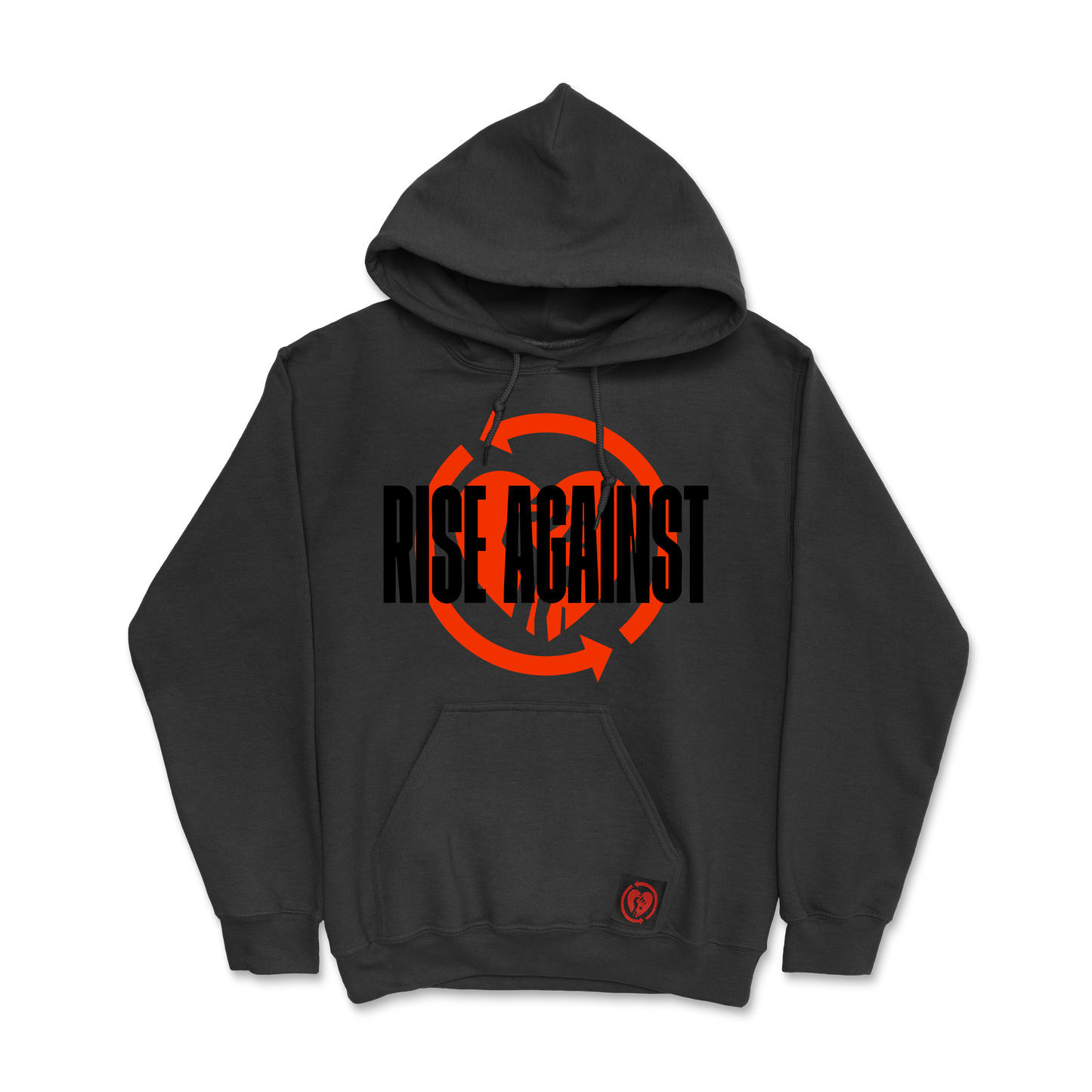 Red HeartFist Label Pullover Hoodie (Black)