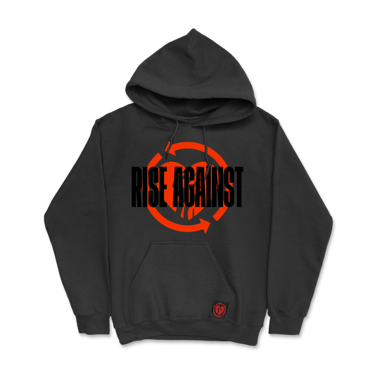 Red HeartFist Label Pullover Hoodie (Black)