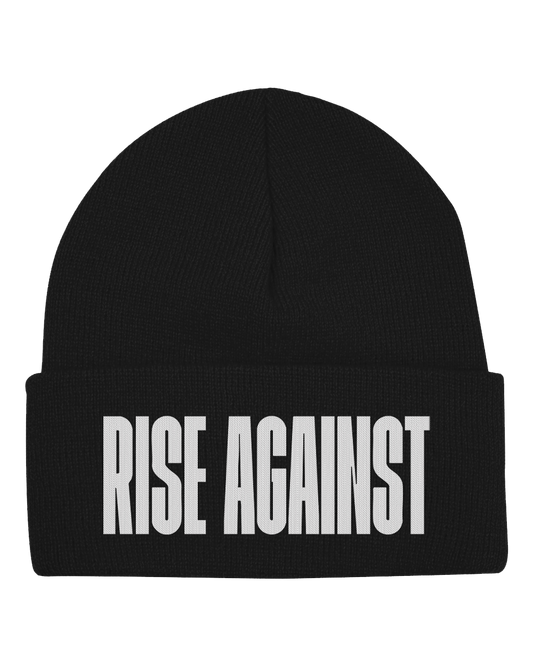 White Logo Cuff Beanie (Black)