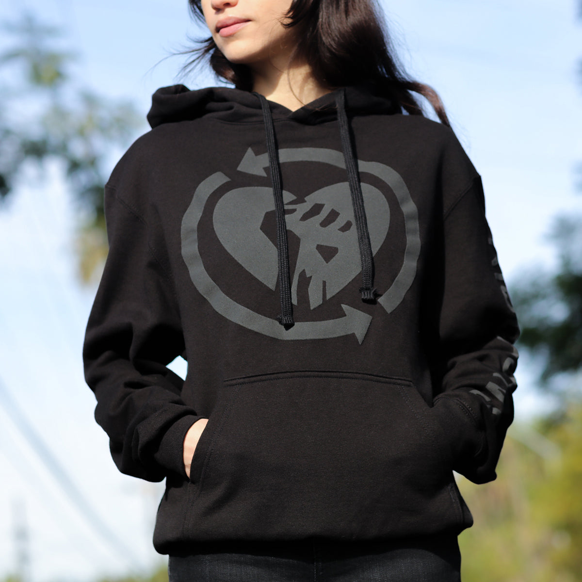 HeartFist Blackout Pullover Hood (Black)