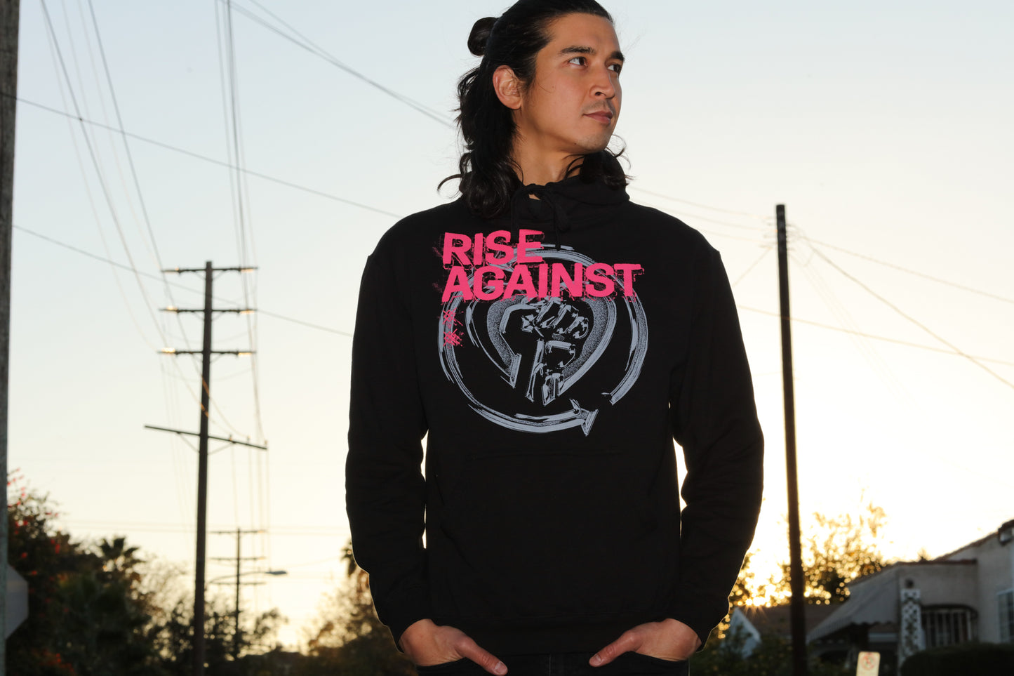 Dual HeartFist Logo Pullover Hoodie (Black)